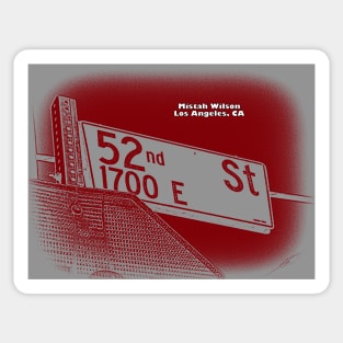 52nd Street, Los Angeles, California by Mistah Wilson Sticker